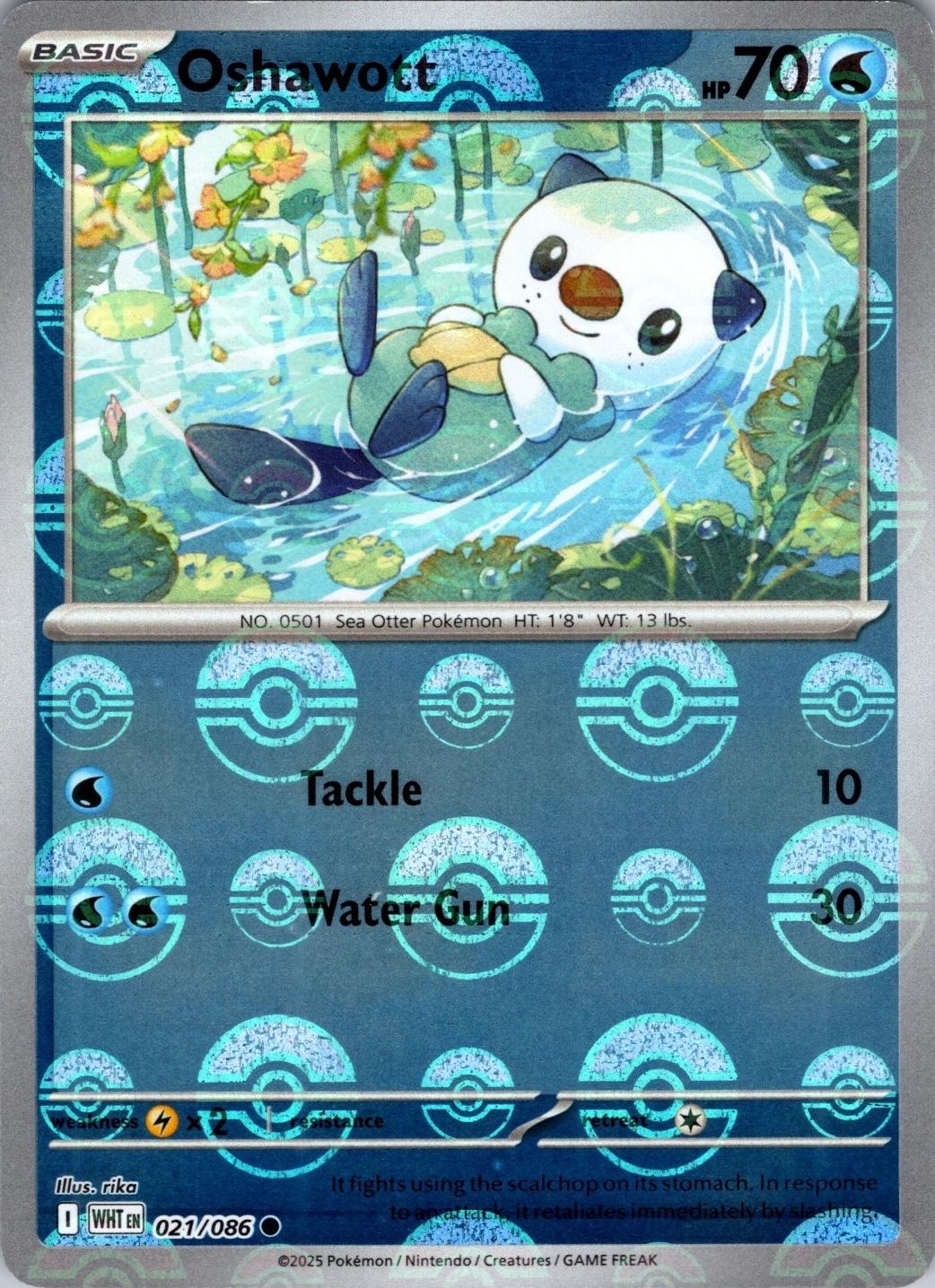 White Flare Oshawott [Poke-Ball] Pokémon card
